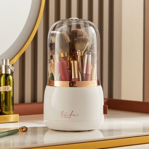 360 degree makeup brushholder green